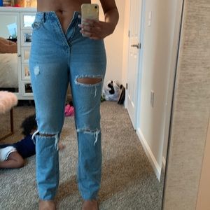 Tall Wrath Slash Rip Straight Leg Jeans Misguided